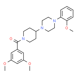 ChemSpider 2D Image | (3,5-Dimethoxyphenyl){4-[4-(2-methoxyphenyl)-1-piperazinyl]-1-piperidinyl}methanone | C25H33N3O4
