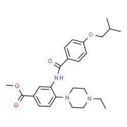 ChemSpider 2D Image | Methyl 4-(4-ethyl-1-piperazinyl)-3-[(4-isobutoxybenzoyl)amino]benzoate | C25H33N3O4