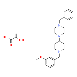 ChemSpider 2D Image | 1-Benzyl-4-[1-(3-methoxybenzyl)-4-piperidinyl]piperazine ethanedioate (1:1) | C26H35N3O5