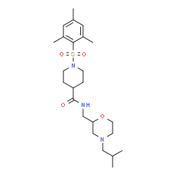 ChemSpider 2D Image | N-[(4-Isobutyl-2-morpholinyl)methyl]-1-(mesitylsulfonyl)-4-piperidinecarboxamide | C24H39N3O4S