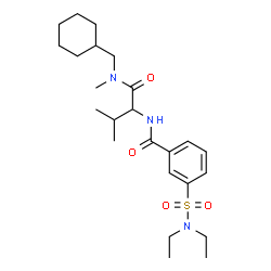 ChemSpider 2D Image | N-{1-[(Cyclohexylmethyl)(methyl)amino]-3-methyl-1-oxo-2-butanyl}-3-(diethylsulfamoyl)benzamide | C24H39N3O4S