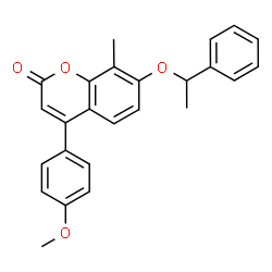 ChemSpider 2D Image | 4-(4-Methoxyphenyl)-8-methyl-7-(1-phenylethoxy)-2H-chromen-2-one | C25H22O4