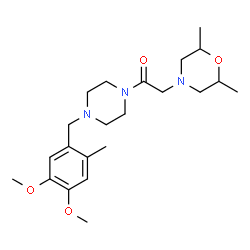 ChemSpider 2D Image | 1-[4-(4,5-Dimethoxy-2-methylbenzyl)-1-piperazinyl]-2-(2,6-dimethyl-4-morpholinyl)ethanone | C22H35N3O4