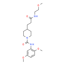 ChemSpider 2D Image | N-(2,5-Dimethoxyphenyl)-4-{3-[(2-methoxyethyl)amino]-3-oxopropyl}-1-piperidinecarboxamide | C20H31N3O5