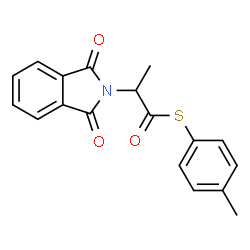 ChemSpider 2D Image | S-(4-Methylphenyl) 2-(1,3-dioxo-1,3-dihydro-2H-isoindol-2-yl)propanethioate | C18H15NO3S