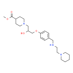 ChemSpider 2D Image | Methyl 1-{2-hydroxy-3-[4-({[2-(1-piperidinyl)ethyl]amino}methyl)phenoxy]propyl}-4-piperidinecarboxylate | C24H39N3O4