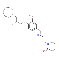ChemSpider 2D Image | 1-[2-({4-[3-(1-Azepanyl)-2-hydroxypropoxy]-3-methoxybenzyl}amino)ethyl]-2-piperidinone | C24H39N3O4