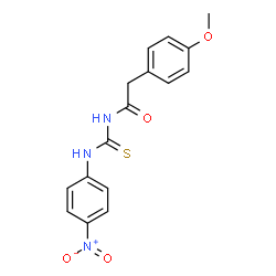ChemSpider 2D Image | 2-(4-Methoxyphenyl)-N-[(4-nitrophenyl)carbamothioyl]acetamide | C16H15N3O4S
