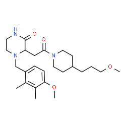 ChemSpider 2D Image | 4-(4-Methoxy-2,3-dimethylbenzyl)-3-{2-[4-(3-methoxypropyl)-1-piperidinyl]-2-oxoethyl}-2-piperazinone | C25H39N3O4