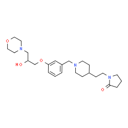 ChemSpider 2D Image | 1-[2-(1-{3-[2-Hydroxy-3-(4-morpholinyl)propoxy]benzyl}-4-piperidinyl)ethyl]-2-pyrrolidinone | C25H39N3O4