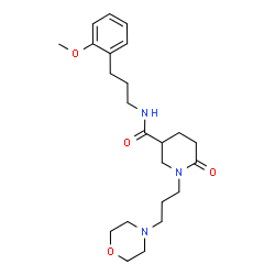 ChemSpider 2D Image | N-[3-(2-Methoxyphenyl)propyl]-1-[3-(4-morpholinyl)propyl]-6-oxo-3-piperidinecarboxamide | C23H35N3O4