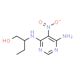 ChemSpider 2D Image | 2-[(6-Amino-5-nitro-4-pyrimidinyl)amino]-1-butanol | C8H13N5O3