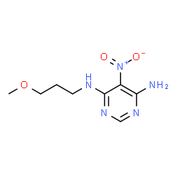 ChemSpider 2D Image | N-(3-Methoxypropyl)-5-nitro-4,6-pyrimidinediamine | C8H13N5O3