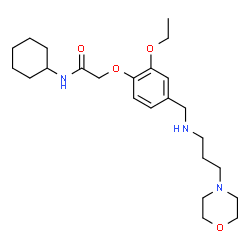 ChemSpider 2D Image | N-Cyclohexyl-2-[2-ethoxy-4-({[3-(4-morpholinyl)propyl]amino}methyl)phenoxy]acetamide | C24H39N3O4