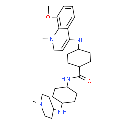 ChemSpider 2D Image | 4-[(8-methoxy-1-methyl-2H-quinolin-4-yl)amino]-N-[4-[(1-methyl-4-piperidyl)amino]cyclohexyl]cyclohexanecarboxamide | C30H47N5O2