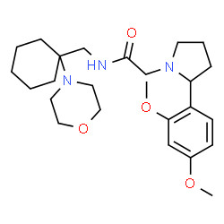 ChemSpider 2D Image | 2-[2-(2,4-Dimethoxyphenyl)-1-pyrrolidinyl]-N-{[1-(4-morpholinyl)cyclohexyl]methyl}acetamide | C25H39N3O4