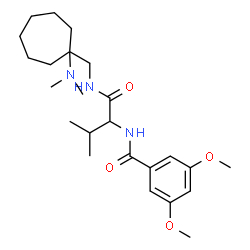 ChemSpider 2D Image | N-[1-({[1-(Dimethylamino)cycloheptyl]methyl}amino)-3-methyl-1-oxo-2-butanyl]-3,5-dimethoxybenzamide | C24H39N3O4