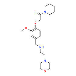 ChemSpider 2D Image | 2-[2-Methoxy-4-({[2-(4-morpholinyl)ethyl]amino}methyl)phenoxy]-1-(1-piperidinyl)ethanone | C21H33N3O4