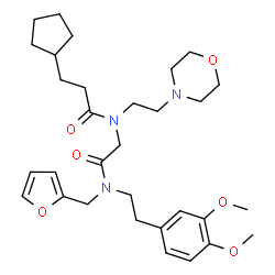 ChemSpider 2D Image | 3-Cyclopentyl-N-(2-{[2-(3,4-dimethoxyphenyl)ethyl](2-furylmethyl)amino}-2-oxoethyl)-N-[2-(4-morpholinyl)ethyl]propanamide | C31H45N3O6