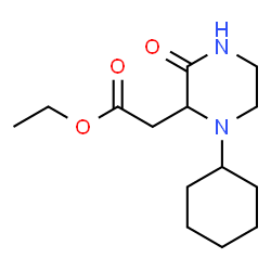 ChemSpider 2D Image | Ethyl (1-cyclohexyl-3-oxo-2-piperazinyl)acetate | C14H24N2O3