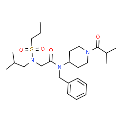 ChemSpider 2D Image | N-Benzyl-N~2~-isobutyl-N-(1-isobutyryl-4-piperidinyl)-N~2~-(propylsulfonyl)glycinamide | C25H41N3O4S