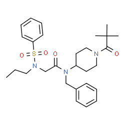 ChemSpider 2D Image | N-Benzyl-N-[1-(2,2-dimethylpropanoyl)-4-piperidinyl]-N~2~-(phenylsulfonyl)-N~2~-propylglycinamide | C28H39N3O4S