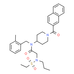 ChemSpider 2D Image | N~2~-(Ethylsulfonyl)-N-(2-methylbenzyl)-N-[1-(2-naphthoyl)-4-piperidinyl]-N~2~-propylglycinamide | C31H39N3O4S