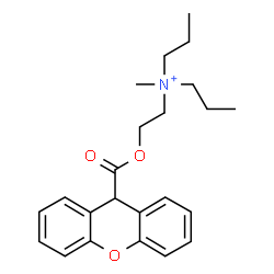 ChemSpider 2D Image | N-Methyl-N-propyl-N-{2-[(9H-xanthen-9-ylcarbonyl)oxy]ethyl}-1-propanaminium | C23H30NO3