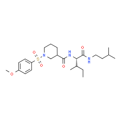 ChemSpider 2D Image | N~2~-({1-[(4-Methoxyphenyl)sulfonyl]-3-piperidinyl}carbonyl)-N-(3-methylbutyl)-L-alloisoleucinamide | C24H39N3O5S