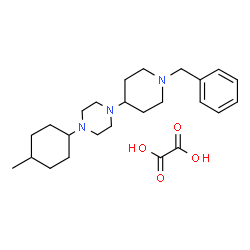 ChemSpider 2D Image | 1-(1-Benzyl-4-piperidinyl)-4-(4-methylcyclohexyl)piperazine ethanedioate (1:1) | C25H39N3O4