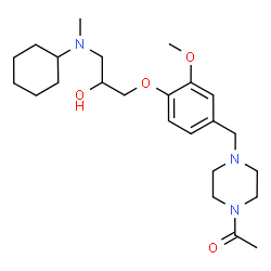 ChemSpider 2D Image | 1-[4-(4-{3-[Cyclohexyl(methyl)amino]-2-hydroxypropoxy}-3-methoxybenzyl)-1-piperazinyl]ethanone | C24H39N3O4