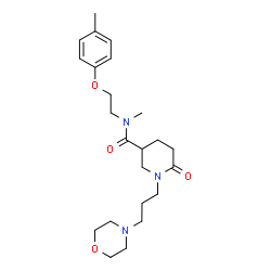 ChemSpider 2D Image | N-Methyl-N-[2-(4-methylphenoxy)ethyl]-1-[3-(4-morpholinyl)propyl]-6-oxo-3-piperidinecarboxamide | C23H35N3O4