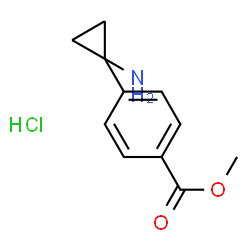 ChemSpider 2D Image | METHYL 4-(1-AMINOCYCLOPROPYL)BENZOATE HYDROCHLORIDE | C11H14ClNO2