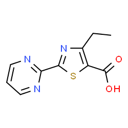 ChemSpider 2D Image | 4-Ethyl-2-(2-pyrimidinyl)-1,3-thiazole-5-carboxylic acid | C10H9N3O2S