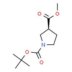 ChemSpider 2D Image | 1-(tert-butyl) 3-methyl (S)-pyrrolidine-1,3-dicarboxylate | C11H19NO4