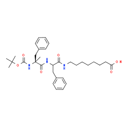 ChemSpider 2D Image | alpha-Methyl-N-{[(2-methyl-2-propanyl)oxy]carbonyl}-L-phenylalanyl-N-(7-carboxyheptyl)phenylalaninamide | C32H45N3O6
