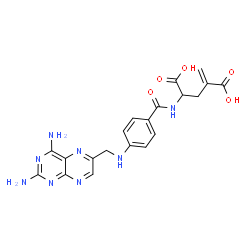 ChemSpider 2D Image | N-(4-{[(2,4-Diamino-6-pteridinyl)methyl]amino}benzoyl)-4-methyleneglutamic acid | C20H20N8O5