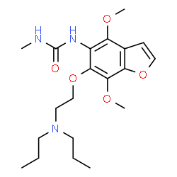 ChemSpider 2D Image | 1-{6-[2-(Dipropylamino)ethoxy]-4,7-dimethoxy-1-benzofuran-5-yl}-3-methylurea | C20H31N3O5