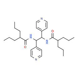 ChemSpider 2D Image | N,N'-[1,2-Di(4-pyridinyl)-1,2-ethanediyl]bis(2-propylpentanamide) | C28H42N4O2