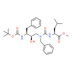 ChemSpider 2D Image | methyl N-(benzyl{(2R,3S)-3-[(tert-butoxycarbonyl)amino]-2-hydroxy-4-phenylbutyl}carbamoyl)-L-leucinate | C30H43N3O6