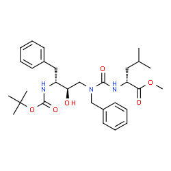 ChemSpider 2D Image | methyl N-(benzyl{(2R,3R)-3-[(tert-butoxycarbonyl)amino]-2-hydroxy-4-phenylbutyl}carbamoyl)-D-leucinate | C30H43N3O6