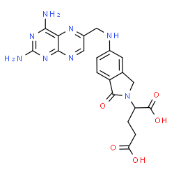 ChemSpider 2D Image | 2-(5-{[(2,4-Diamino-6-pteridinyl)methyl]amino}-1-oxo-1,3-dihydro-2H-isoindol-2-yl)pentanedioic acid | C20H20N8O5