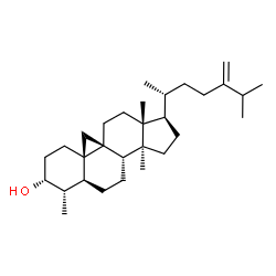 ChemSpider 2D Image | (3alpha,4alpha,5alpha,9beta)-4,14-Dimethyl-9,19-cycloergost-24(28)-en-3-ol | C30H50O
