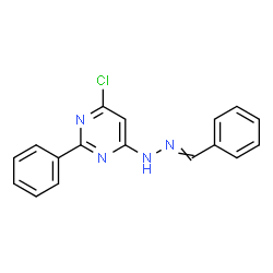 ChemSpider 2D Image | 4-(2-Benzylidenehydrazino)-6-chloro-2-phenylpyrimidine | C17H13ClN4