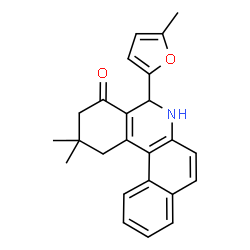 ChemSpider 2D Image | 2,2-Dimethyl-5-(5-methyl-2-furyl)-2,3,5,6-tetrahydrobenzo[a]phenanthridin-4(1H)-one | C24H23NO2