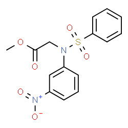 ChemSpider 2D Image | Methyl N-(3-nitrophenyl)-N-(phenylsulfonyl)glycinate | C15H14N2O6S