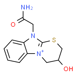 ChemSpider 2D Image | 10-(2-Amino-2-oxoethyl)-3-hydroxy-2,3,4,10-tetrahydro[1,3]thiazino[3,2-a][3,1]benzimidazol-5-ium | C12H14N3O2S