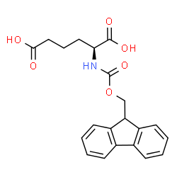 ChemSpider 2D Image | (2S)-2-{[(9H-Fluoren-9-ylmethoxy)carbonyl]amino}hexanedioic acid | C21H21NO6