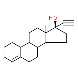ChemSpider 2D Image | (8xi,9xi,10xi,13xi,14xi,17alpha)-19-Norpregn-4-en-20-yn-17-ol | C20H28O