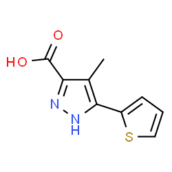 ChemSpider 2D Image | 4-Methyl-5-(2-thienyl)-1H-pyrazole-3-carboxylic acid | C9H8N2O2S